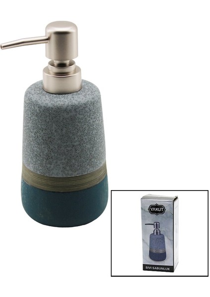 Okyanus Mavi - Gri - Kahve - Mat Desen Seramik Sıvı Sabunluk (5361)