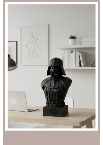 Darth Vader Büst Star Wars 3D Tasarım Dekoratif Biblo, Hediyelik ve Ev Ofis Için Şık Aksesuar