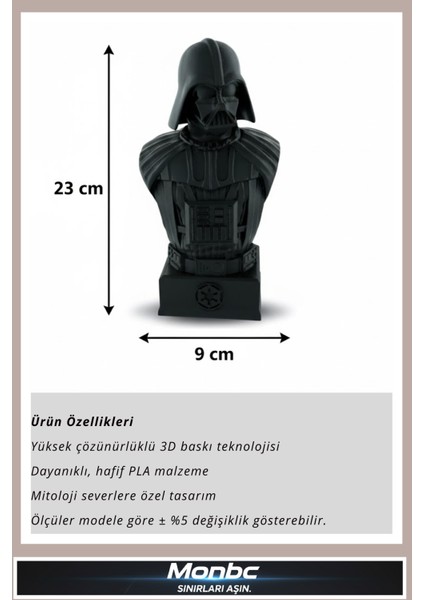 Darth Vader Büst Star Wars 3D Tasarım Dekoratif Biblo, Hediyelik ve Ev Ofis Için Şık Aksesuar fırsatları