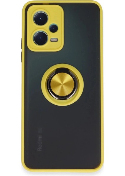 Xiaomi Redmi Note 12 5g Kılıf Montreal Yüzüklü Silikon Kapak - Sarı