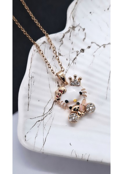 Prenses Taçlı Hello Kity Çelik Kolye indirimleri