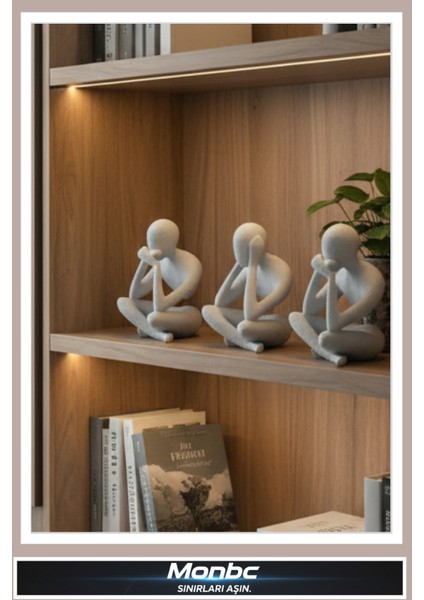 Görmedim Duymadım Bilmiyorum 3’lü 3D Tasarım Dekoratif Biblo, Hediyelik ve Ev Ofis Için Şık Aksesuar fiyatları