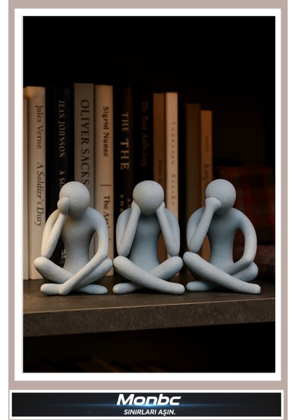 Görmedim Duymadım Bilmiyorum 3’lü 3D Tasarım Dekoratif Biblo, Hediyelik ve Ev Ofis Için Şık Aksesuar modelleri