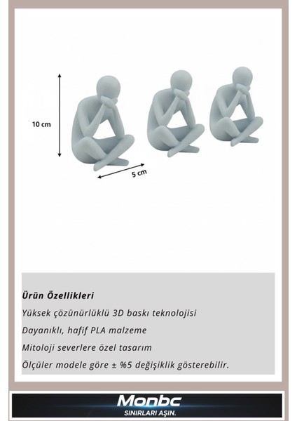 Görmedim Duymadım Bilmiyorum 3’lü 3D Tasarım Dekoratif Biblo, Hediyelik ve Ev Ofis Için Şık Aksesuar fırsatları