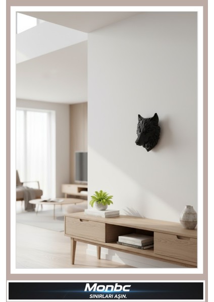 Alfa Kurt Duvar Dekoru 3D Tasarım Dekoratif Biblo, Hediyelik ve Ev Ofis Için Şık Aksesuar