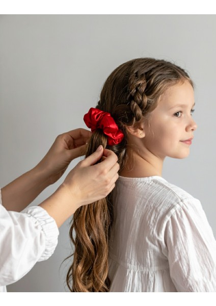 Kadın Saten Toka - Kızıl Miras – Tekli Lüks Lastik Model Scrunchie