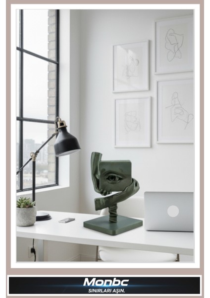 Modern Sanat Büstü 3D Tasarım Dekoratif Biblo, Hediyelik ve Ev Ofis Için Şık Aksesuar