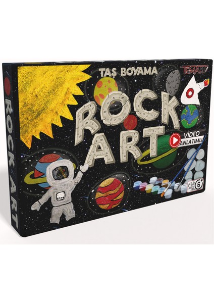 Taş Boyama /Çocuk Sanat & Hobi Kutu Oyunu /Video-Görsel Destekli /Uzay Temalı Sanatsal Aktivite Seti