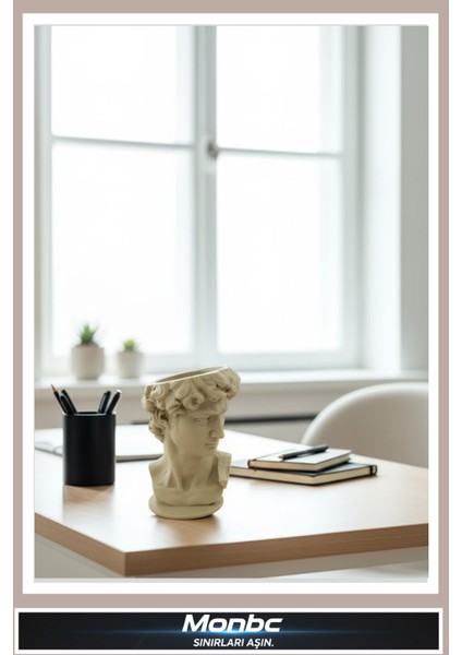 David Form Saksı Klasik Sanat Temalı 3D Tasarım Dekoratif Biblo, Hediyelik ve Ev Ofis Için Şık Aksesuar