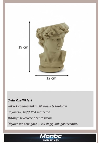 David Form Saksı Klasik Sanat Temalı 3D Tasarım Dekoratif Biblo, Hediyelik ve Ev Ofis Için Şık Aksesuar fırsatları