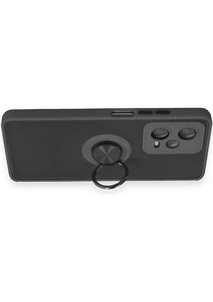 Xiaomi Redmi Note 12 5g Kılıf Montreal Yüzüklü Silikon Kapak - Siyah modelleri