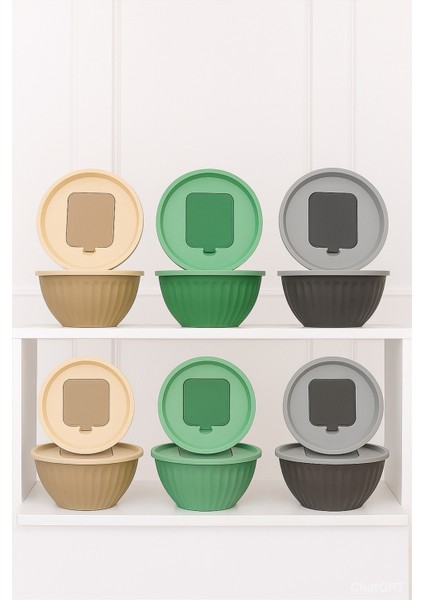 4 Parça Rendeli Karıştırma ve Saklama Kabı 2,5 Litre modelleri