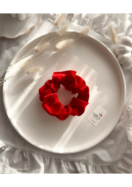Çocuk Saten Toka - Kızıl Miras – Tekli Lüks Lastik Model Scrunchie