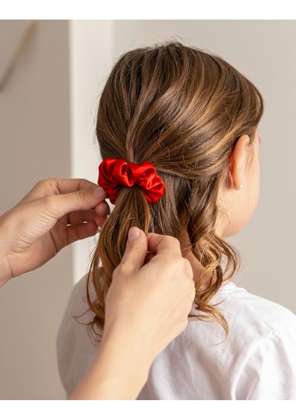 Çocuk Saten Toka - Kızıl Miras – Tekli Lüks Lastik Model Scrunchie modelleri