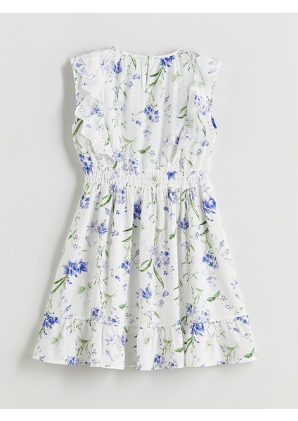 Yeni Sezon Bisiklet Yaka Çiçekli Kız Çocuk Elbise fiyatları