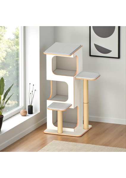 Pro Katlı Kedi Tırmalama Oyun Evi - 3 Yuvalı - 18MM Mdf - Minderli fiyatları