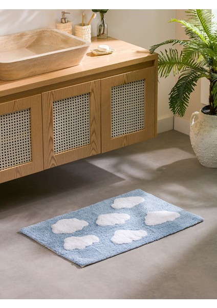 Yeni Sezon Bulut Nakışlı Banyo Paspası 50X80 cm