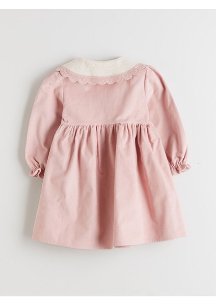 Yeni Sezon Bebe Yaka Kız Çocuk Kadife Elbise modelleri