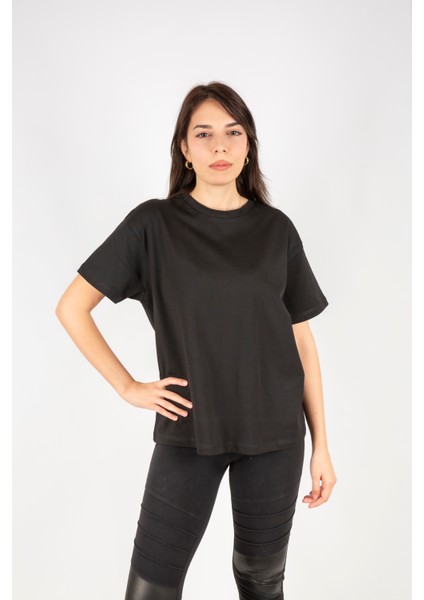 Kadın Basic Tshirt Bisiklet Yaka Loose Fit