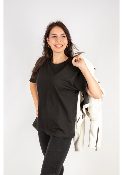 Kadın Basic Tshirt Bisiklet Yaka Loose Fit modelleri