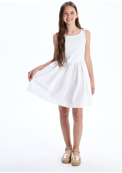 Yeni Sezon U Yaka Kız Çocuk Elbise