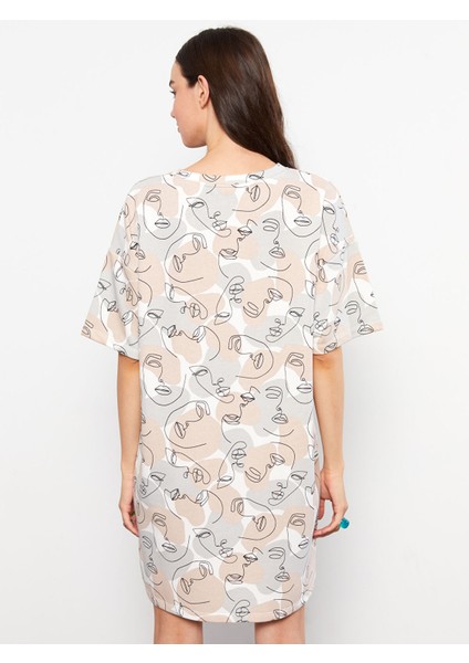 Yeni Sezon Bisiklet Yaka Desenli Kısa Kollu Elbise indirimleri