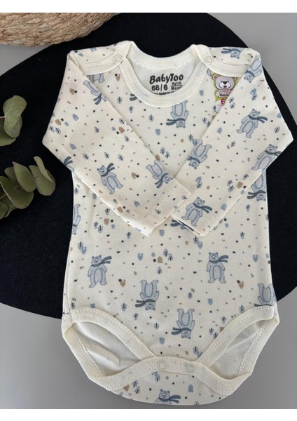 Atkılı Ayı Desenli Uzun Kollu Body