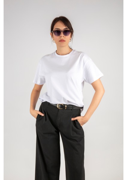 Kadın Basic Tshirt Bisiklet Yaka Loose Fit fiyatları