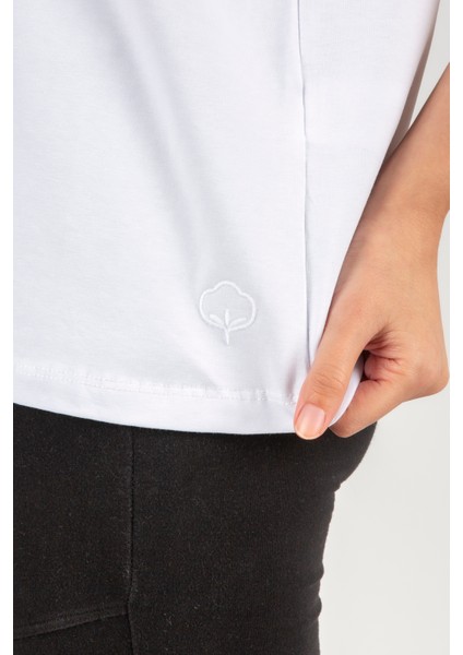 Kadın Basic Tshirt Bisiklet Yaka Loose Fit indirimleri