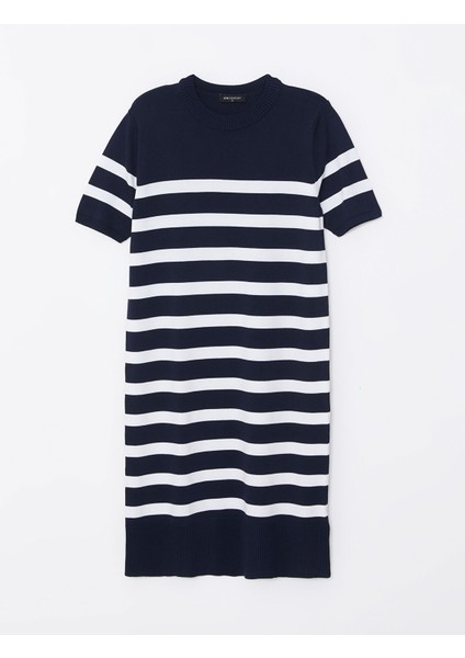 Yeni Sezon Bisiklet Yaka Çizgili Kadın Triko Elbise indirimleri