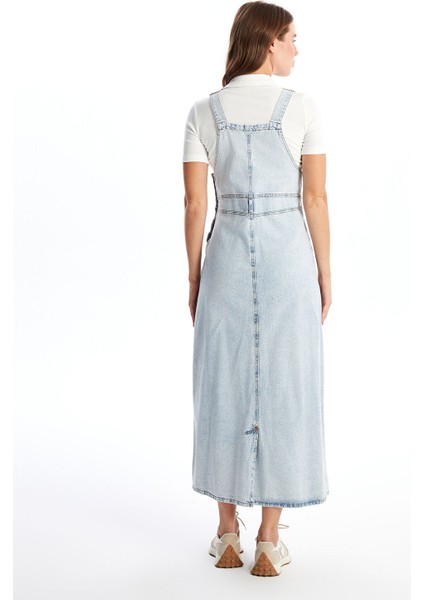 Yeni Sezon Kare Yaka Kadın Jean Salopet fırsatları