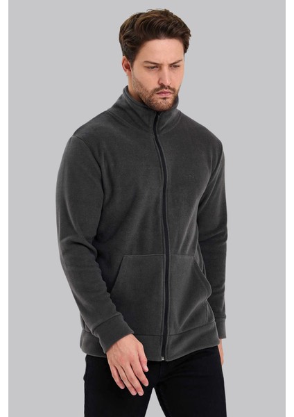 5015 Erkek Antrasit Polar Hırka - Füme