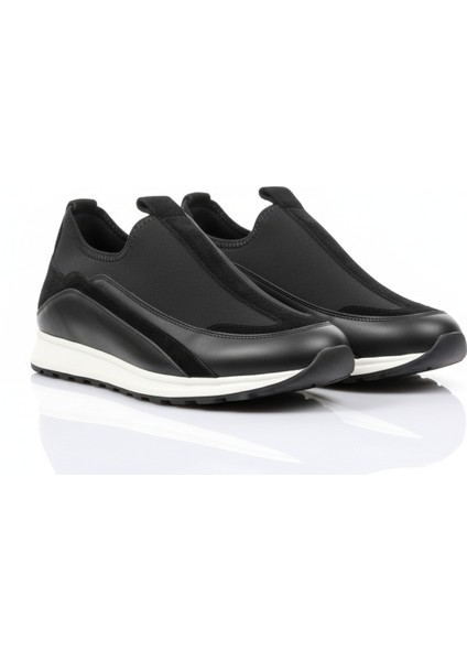 GR0438 Hakiki Deri & Tekstil Slip-On Teknoloji Paraşut Kumaş Eva Taban Spor Koşu Fitness Antreman Ayakkabı