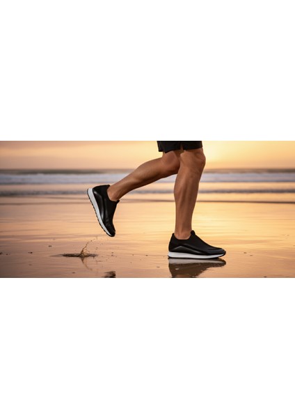 GR0438 Hakiki Deri & Tekstil Slip-On Teknoloji Paraşut Kumaş Eva Taban Spor Koşu Fitness Antreman Ayakkabı fiyatları