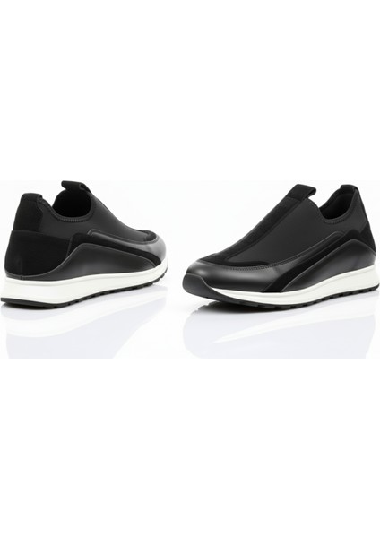 GR0438 Hakiki Deri & Tekstil Slip-On Teknoloji Paraşut Kumaş Eva Taban Spor Koşu Fitness Antreman Ayakkabı