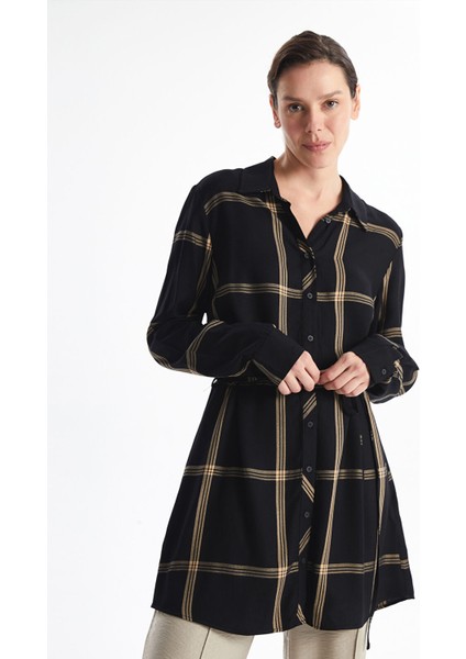 Yeni Sezon Ekose Kadın Gömlek Tunik