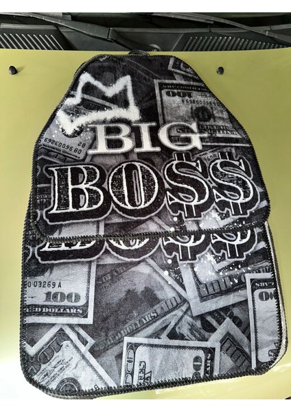 "bıg Boss" Yazılı Dolar Desenli Dijital Baskılı Oto Dekor Paspas