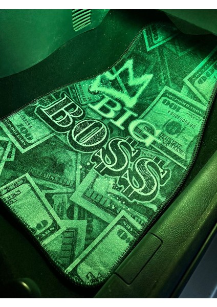 "bıg Boss" Yazılı Dolar Desenli Dijital Baskılı Oto Dekor Paspas