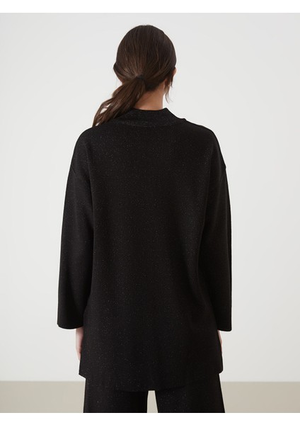 Yeni Sezon Yarım Balıkçı Yaka Parlak Görünümlü Kadın Triko Tunik fırsatları