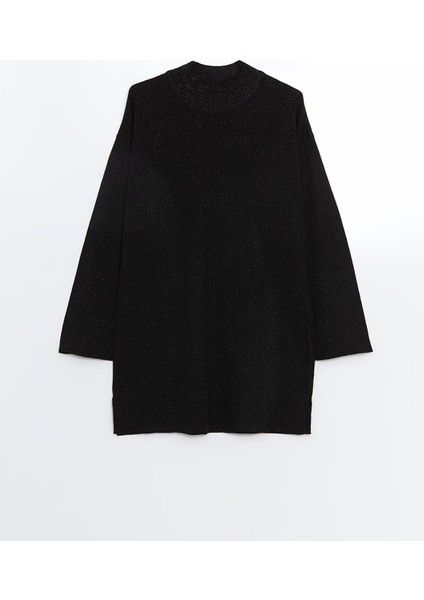 Yeni Sezon Yarım Balıkçı Yaka Parlak Görünümlü Kadın Triko Tunik indirimleri