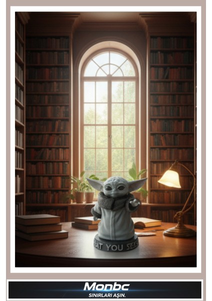 The Force Mini: Baby Yoda 3D Tasarım Dekoratif Biblo, Hediyelik ve Ev Ofis Için Şık Aksesuar fiyatları