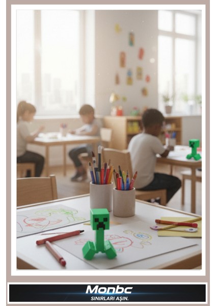 Minecraft Creeper Mini Figür 3D Tasarım Dekoratif Biblo, Hediyelik ve Ev Ofis Için Şık Aksesuar fiyatları