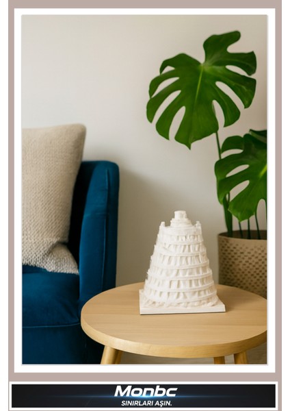 Babil Kulesi 3D Tasarım Dekoratif Biblo, Hediyelik ve Ev Ofis Için Şık Aksesuar