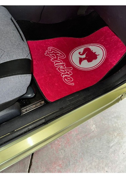 Barbie Temalı Canlı Pembe Kadife Dokulu Dijital Baskılı Oto Dekor Paspas indirimleri