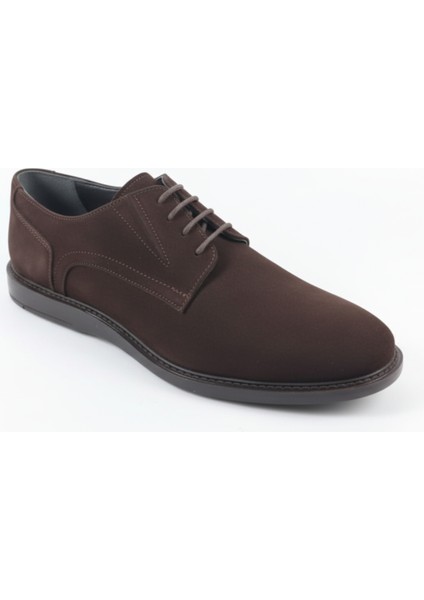 GR0439 Hakiki Nubuk Deri Şeffaf Cam Görünümlü Kauçuk Taban Erkek Spor Klasik Ayakkabı