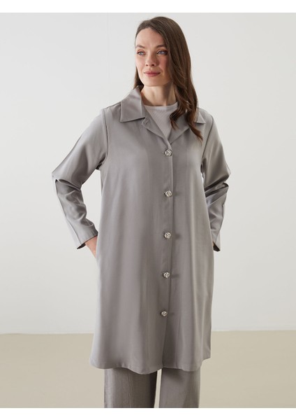 Yeni Sezon Keten Görünümlü Kadın Gömlek Tunik