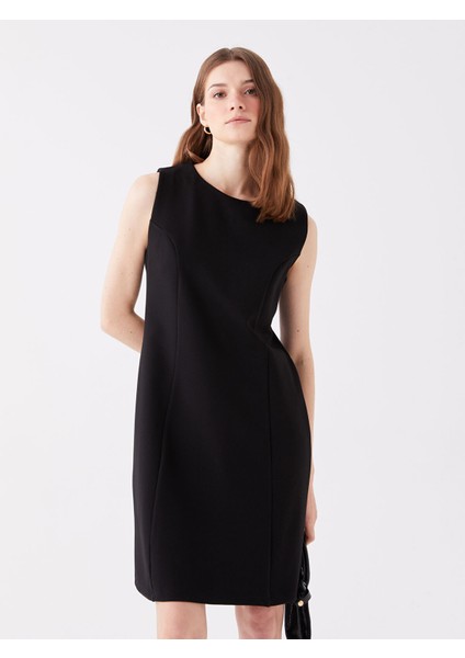 Yeni Sezon Kadın Bisiklet Yaka Düz Elbise
