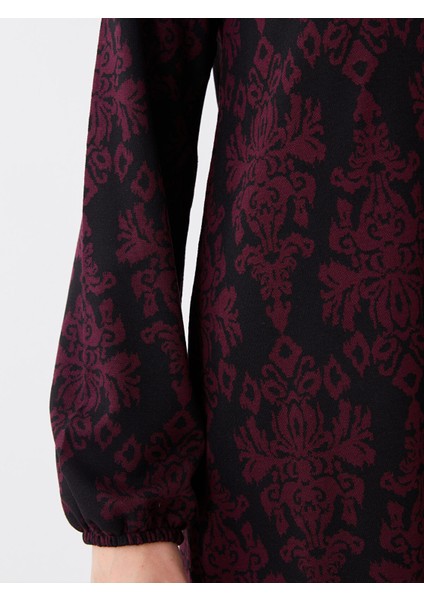 Yeni Sezon Bisiklet Yaka Desenli Uzun Kollu Kadın Elbise fırsatları