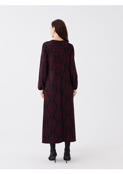 Yeni Sezon Bisiklet Yaka Desenli Uzun Kollu Kadın Elbise indirimleri