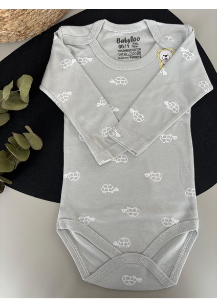 Kaplumbağa Desenli Uzun Kollu Body